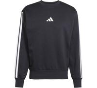 Adidas Men's Essential Three Stripes Fleece Sweatshirt, Black/White, XXL