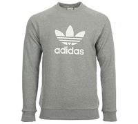 adidas Herren Sweatshirt Trefoil Crew, Medium Grey Heather, 2XL, CY4573