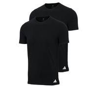 adidas Herren T-Shirt, 2er Pack - Crew Neck Shirt, Active Flex Cotton, einfarbig Schwarz L