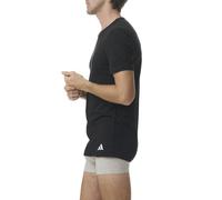 adidas Herren T-Shirt, 2er Pack - Crew Neck Shirt, Active Flex Cotton, einfarbig Schwarz 2XL