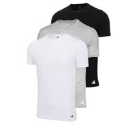 adidas Herren T-Shirt, 3er Pack - Crew Neck Shirt, Active Core Cotton, einfarbig Weiß/Schwarz/Grau 2XL