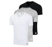 adidas Herren T-Shirt, 3er Pack - V-Neck Shirt, Active Core Cotton, einfarbig Weiß/Schwarz/Grau / L L Mehrfarbig