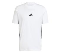 Adidas Men's Essential Three Stripes Single Jersey Tee, White/Black, S