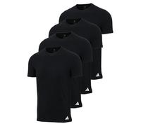 adidas Herren T-Shirt, 4er Pack - Crew Neck Shirt, Active Flex Cotton, einfarbig Schwarz S