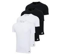 adidas Herren T-Shirt, 4er Pack - Crew Neck Shirt, Active Flex Cotton, einfarbig Schwarz/Weiß L