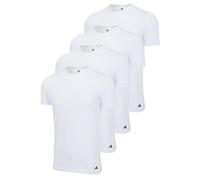 adidas Herren T-Shirt, 4er Pack - Crew Neck Shirt, Active Flex Cotton, einfarbig Weiß S