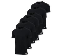 adidas Herren T-Shirt, 6er Pack - Crew Neck Shirt, Active Core Cotton, einfarbig Schwarz S