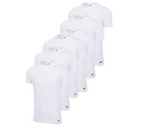 adidas Herren T-Shirt, 6er Pack - Crew Neck Shirt, Active Core Cotton, einfarbig Weiß S