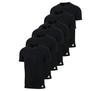 adidas Herren T-Shirt, 6er Pack - Crew Neck Shirt, Active Core Cotton, einfarbig Schwarz 2XL