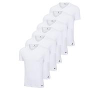 adidas Herren T-Shirt, 6er Pack - V-Neck Shirt, Active Core Cotton, einfarbig Weiß L