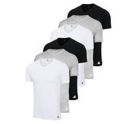 adidas Herren T-Shirt, 6er Pack - V-Neck Shirt, Active Core Cotton, einfarbig Weiß/Schwarz/Grau / L L Mehrfarbig