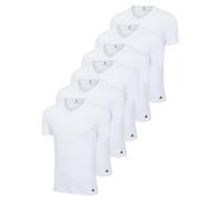 adidas Herren T-Shirt, 6er Pack - V-Neck Shirt, Active Core Cotton, einfarbig Weiß XL