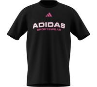 adidas Herren-T-Shirt, Graphic, Linear-Logo, Collegiate, Schwarz/Rosa Spw, 56