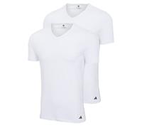 adidas Herren T-Shirts, 2er Pack - V-Neck Shirt Active Flex Cotton, einfarbig Weiß XL