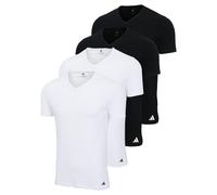 adidas Herren T-Shirts, 4er Pack - V-Neck Shirt Active Flex Cotton, einfarbig Schwarz/Weiß 2XL
