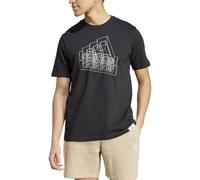 Adidas Herren TECH BOS Graphic Tee, Black, S Tall