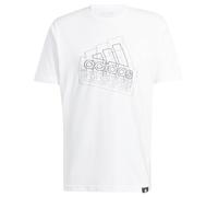 Adidas Herren TECH BOS Graphic Tee, White, L