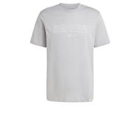 adidas Herren TECH LINEAR Graphic Tee, MGH SOLID Grey, M
