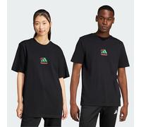 adidas Herren Three Slice Life, Pizza Back Graphic Tee, Short Sleeve, Black, L