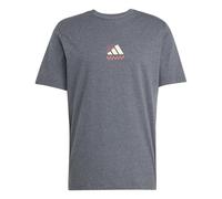 adidas Herren Three Slice Life, Pizza Back Graphic Tee, Short Sleeve, Dark Grey Heather, S