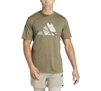 Adidas Herren Train Essentials Seasonal Brand Love Camo Tee, Olive strata/Dark Blue, S