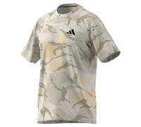 adidas Herren Train Essentials Seasonal Camo Tee T-Shirt, Crystal Sand/Orbit Grey/Alumina/Wonder beige, M