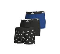 adidas Unterwäsche Boxershorts Trunk Cotton schwarz/blau - 3 Stück, Größe XL