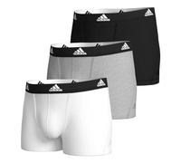 adidas Herren Trunk Boxer Boxershorts Unterhose Active Flex Cotton 3er Pack, Farbe:Mehrfarbig, Größe:M, Artikel:-917 Black/Heather Grey/White