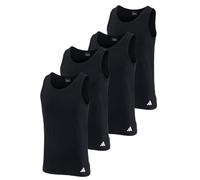 adidas Herren Unterhemd Tank Top Baumwolle Sportswear 4er Pack, Farbe:Black, Bekleidungsgröße:L
