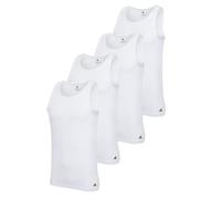 adidas Herren Unterhemd Tank Top Baumwolle Sportswear 4er Pack, Farbe:White, Bekleidungsgröße:L