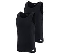 adidas Herren Unterhemden, 2er Pack - Tank Top, Active Flex Cotton, ärmellos, einfarbig Schwarz M
