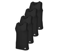 adidas Herren Unterhemden, 4er Pack - Ergonomic Tank Top 4PK, Active Flex Cotton, ärmellos, einfarbig Schwarz / 2XL XXL Schwarz