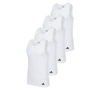 adidas Herren Unterhemden, 4er Pack - Ergonomic Tank Top 4PK, Active Flex Cotton, ärmellos, einfarbig Weiß / 2XL XXL Weiß