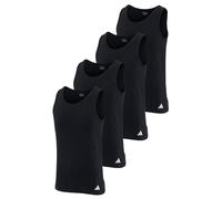 adidas Herren Unterhemden, 4er Pack - Tank Top, Active Flex Cotton, ärmellos, einfarbig Schwarz M