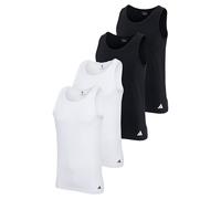 adidas Herren Unterhemden, 4er Pack - Tank Top, Active Flex Cotton, ärmellos, einfarbig Schwarz/Weiß M