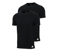 adidas Herren T-Shirt, 2er Pack - Crew Neck Shirt, Active Flex Cotton, einfarbig Schwarz 2XL