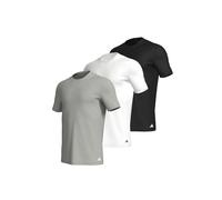 adidas Herren T-Shirt, 3er Pack - Crew Neck Shirt, Active Core Cotton, einfarbig Weiß/Schwarz/Grau S