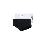 adidas Herren Slip Low Rise Brief - Active Flex Cotton 3-Stripes - 2er Pack Schwarz/Weiß XXL 4AM007