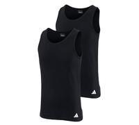 adidas Herren Unterhemden, 2er Pack - Tank Top, Active Flex Cotton, ärmellos, einfarbig Schwarz L