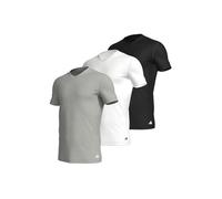 adidas Herren T-Shirt, 3er Pack - V-Neck Shirt, Active Core Cotton, einfarbig Weiß/Schwarz/Grau L