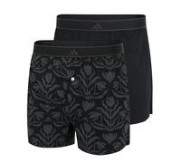 adidas Herren Web-Boxershorts, 2er Pack - Woven Boxer, Shorts, Webware, Baumwolle Schwarz/Grau XL