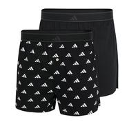 adidas Herren Web-Boxershorts, 2er Pack - Woven Boxer, Shorts, Webware, Baumwolle Schwarz/Weiß L