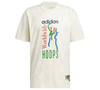 adidas Herren Worldwide Hoops All Over Print Graphic Tee, Ivory/Alumina, S