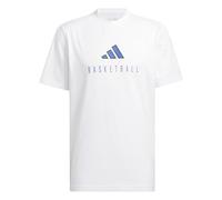 adidas Herren Worldwide Hoops Logo Performance Graphic Tee, White, S
