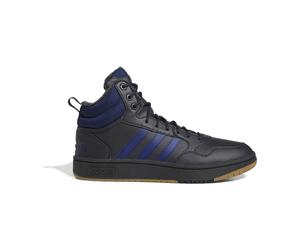adidas Hoops 3.0 Basketball Classic Winterized Mid-Top Winterschuhe gefüttert Herren IG7928 - core black/core black/preloved yellow 43 1/3 für Herren, grau, Größe 43 ⅓ EU / 9 UK