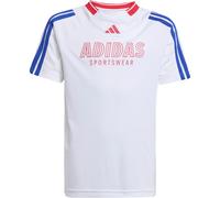 adidas House of Tiro T-Shirt Kinder JW7418 - white/semi lucid blue/pure ruby 164