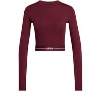 adidas Hyperglam Cropped Langarmshirt Damen KR0374 - maroon XXS
