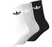 Trefoil Cushion Crew Socken, 3 Paar White / Medium Grey Heather / Black 43-45
