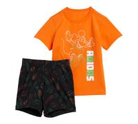adidas Jogginganzug Disney Micky Maus (T-shirt und kurze Hose) orange/rot Kleinkinder, Größe 68