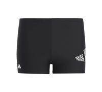 adidas Jungen 3 Bar Logo Swim Boxers, Black / White, 12-13 Years